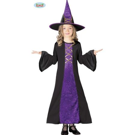 Heks & Spider Lady & Voodoo & Duistere Religie Kostuum | Zwarte Magie Toverkol | Meisje | 10 - 12 jaar | Halloween | Verkleedkleding